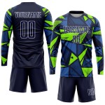 Trikot Fußball Marine Uniform Sublimation Custom Grün Navy-Neon Trikot Fußball Marine Uniform Sublimation Custom Grün Navy-Neon