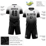 Fußball Fade Schwarz Mode Weiß Custom Sublimation Uniform Jersey Fußball Fade Schwarz Mode Weiß Custom Sublimation Uniform Jersey