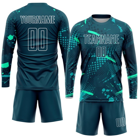 Fußball Custom Sublimation Uniform Grün-Blaugrün Jersey Grün Fußball Custom Sublimation Uniform Grün-Blaugrün Jersey Grün