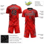 Trikot Rot Custom Uniform Fußball Schwarz-Weiß Sublimation Trikot Rot Custom Uniform Fußball Schwarz-Weiß Sublimation