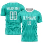 Sublimationstrikot Aqua Uniform Weiß Fußball Custom Sublimationstrikot Aqua Uniform Weiß Fußball Custom