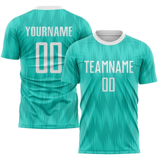 Sublimationstrikot Aqua Uniform Weiß Fußball Custom Sublimationstrikot Aqua Uniform Weiß Fußball Custom