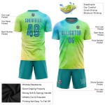 Teal-Weiß Jersey Sublimation Custom Dye Tie Uniform Fußball Teal-Weiß Jersey Sublimation Custom Dye Tie Uniform Fußball