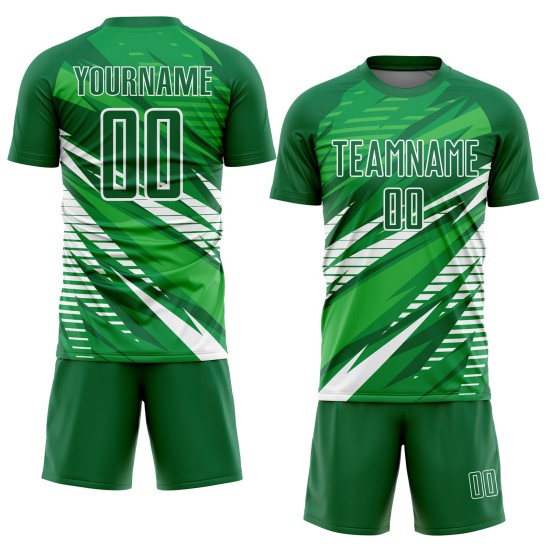 Uniform Kelly Trikot Fußball Weiß Sublimation Grün Custom Uniform Kelly Trikot Fußball Weiß Sublimation Grün Custom