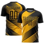 Uniform Custom Gold Fußball Schwarz Trikot Sublimation Uniform Custom Gold Fußball Schwarz Trikot Sublimation