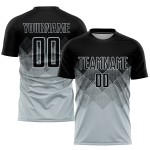 Schwarz Silber Jersey Sublimation Custom Uniform Fußball Schwarz Silber Jersey Sublimation Custom Uniform Fußball
