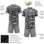 Salute Custom Schwarz-Grau zum Service Sublimation Camo Fußballtrikot Uniform Salute Custom Schwarz-Grau zum Service Sublimation Camo Fußballtrikot Uniform