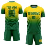 Gold Kelly Sublimation Fashion Fade Custom Green Jersey Fußballuniform Gold Kelly Sublimation Fashion Fade Custom Green Jersey Fußballuniform