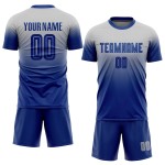 Verblassen Grau Jersey Fußball Royal Custom Fashion Uniform Sublimation Verblassen Grau Jersey Fußball Royal Custom Fashion Uniform Sublimation